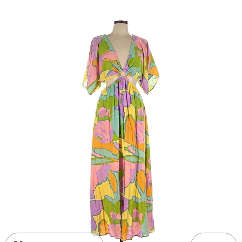 Show Me Your Mumu Dress Dana Cutout Maxi Colorful Cut Out Extra Large